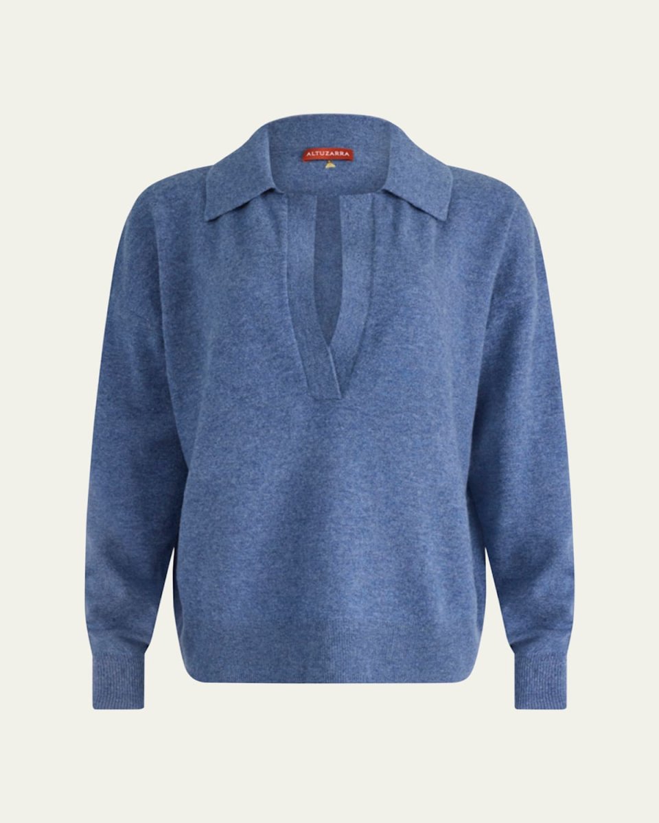 Zaq Cashmere Oversized Polo Sweater